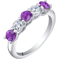 Amethyst Intuition Cinco Ring in Sterling Silver