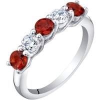 Garnet Intuition Cinco Ring in Sterling Silver