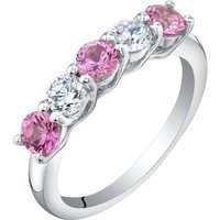 Pink Sapphire Intuition Cinco Ring in Sterling Silver