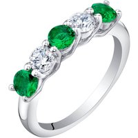Emerald Intuition Cinco Ring in Sterling Silver