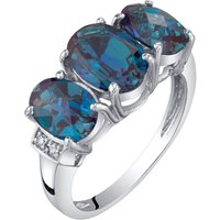 Alexandrite and Diamond Bejewel Trio Ring in 9ct White Gold