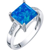 Blue Opal and Diamond Legacy Ring in 9ct White Gold