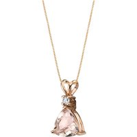 Morganite and Diamond Mesmerise Pendant Necklace in 9ct Rose Gold