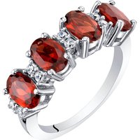 Garnet Bejewel Cuatro Ring in Sterling Silver