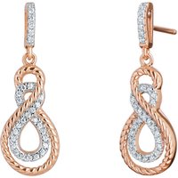 CZ Liberty Infinity Rope Drop Earrings in Sterling Silver