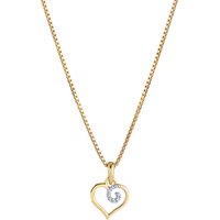 Diamond Heart Swirl Pendant Necklace in 9ct Gold