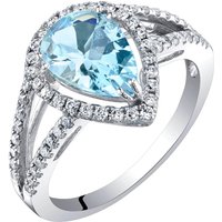 Aquamarine and Diamond Finesse Signature Ring in 9ct White Gold