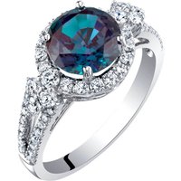 Alexandrite and Diamond Intuition Cluster Ring in 9ct White Gold