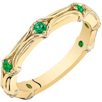 Emerald Prismic Textured Stackable Ring in Sterling Silver