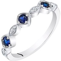 Sapphire and CZ Intuition Stackable Ring in Sterling Silver