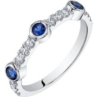 Sapphire Bezel Half Eternity Ring in Sterling Silver