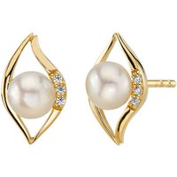 Pearl Framed Sea Essence Stud Earrings in 9ct Gold