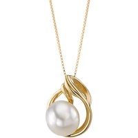 Pearl Sea Essence Ribbon Pendant Necklace in 9ct Gold