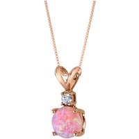 Pink Opal and Diamond Petite Intuition Pendant Necklace in 9ct Rose Gold