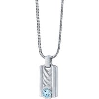 Mens Aquamarine Innovator Pendant Necklace in Sterling Silver