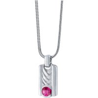 Mens Ruby Innovator Pendant Necklace in Sterling Silver