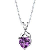 Amethyst Regal Heart Pendant Necklace in Sterling Silver