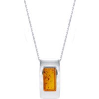 Multiple Gemstone Glow Encased Pendant Necklace in Sterling Silver