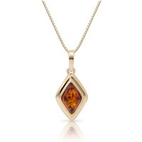 Baltic Amber Glow Essence Pendant Necklace in 9ct Gold