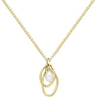 Pearl Geometric Tides Pendant Necklace, 9ct Gold Plated