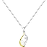 CZ and Pearl Coastal Whirlwind Pendant Necklace in Sterling Silver