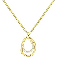 CZ Sway Drop Pendant Necklace, 9ct Gold Plated