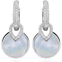 CZ and Pearl Allure Drop Earrings in Sterling Silver