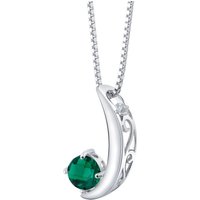 Emerald Equinox Pendant Necklace in Sterling Silver