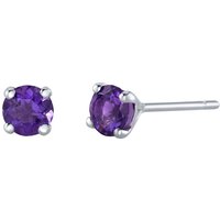 Amethyst Petite Intuition Simplicity Stud Earrings in 9ct White Gold