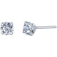 CZ Petite Intuition Simplicity Stud Earrings in 9ct White Gold