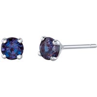 Alexandrite Petite Intuition Simplicity Stud Earrings in 9ct White Gold