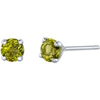 Peridot Petite Intuition Simplicity Stud Earrings in 9ct White Gold