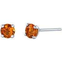 Citrine Petite Intuition Simplicity Stud Earrings in 9ct White Gold