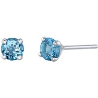 Swiss Blue Topaz Petite Intuition Simplicity Stud Earrings in 9ct White Gold