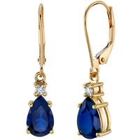 Sapphire and Diamond Modest Regality Earrings in 9ct Gold