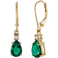 Emerald and Diamond Modest Regality Earrings in 9ct Gold
