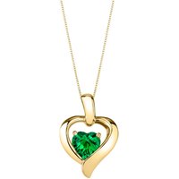 Emerald Adoration Heart Pendant Necklace, 9ct Gold Plated