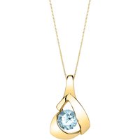 Aquamarine Chiseled Pendant Necklace, 9ct Gold Plated