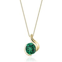 Emerald Intuition Swirl Pendant Necklace, 9ct Gold Plated