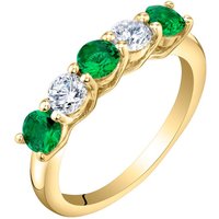 Emerald Intuition Cinco Ring, 9ct Gold Plated