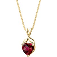 Ruby Regal Heart Pendant Necklace, 9ct Gold Plated