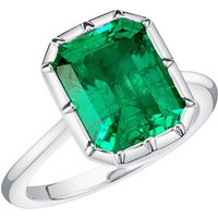 Emerald Cut Colombian Emerald Ring in 9ct White Gold