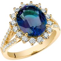 Prestige Alexandrite and Diamond Sunburst Ring in 9ct Gold