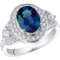 Prestige Alexandrite and Diamond Ornate Heirloom Ring in 9ct White Gold