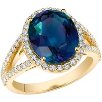 Oval Cut Prestige Alexandrite and Diamond Ring in 9ct Gold