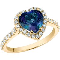 Prestige Alexandrite and Diamond Heart Heirloom Ring in 9ct Gold