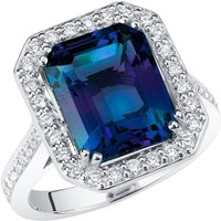 Prestige Alexandrite and Diamond Signature Heirloom Ring in 9ct White Gold