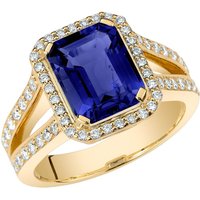 Emerald Cut Heirloom Sapphire and Diamond Ring in 9ct Gold