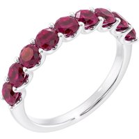 Ruby Half Eternity Ring in 9ct White Gold
