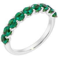 Emerald Half Eternity Ring in 9ct White Gold